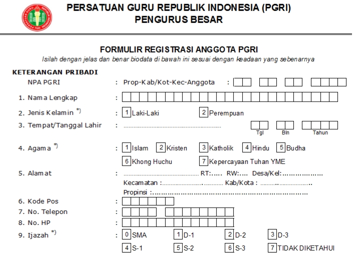 Pendaftaran PGRI Kayong Utara - Persatuan Guru Republik Indonesia Cabang Kayong Utara